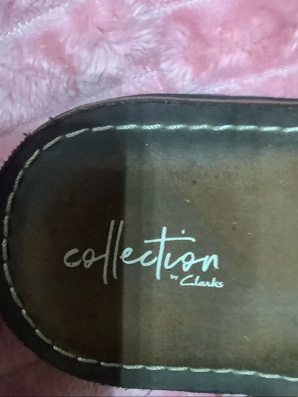 Clarks Brown Braided Leather Thong Sandals